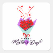HAPPY MOTHER DAY GIFT QUADRATISCHER AUFKLEBER (Vorderseite)