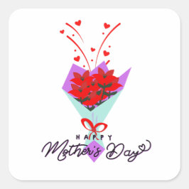 HAPPY MOTHER DAY GIFT QUADRATISCHER AUFKLEBER