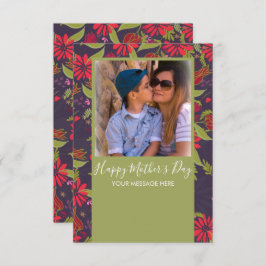 Happy Mother Day Hand gezeichnet Florals Lila Karte