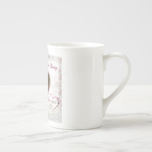 Happy Mother Day Heart Personalisiert Porzellantasse (Rechts)