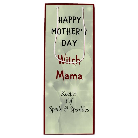 Happy Mother Day Hexe Mama Design Geschenktüte Für Weinflaschen (Vorderseite)