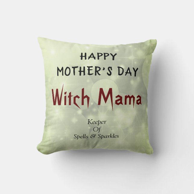 Happy Mother Day Hexe Mama Design Kissen (Vorderseite)