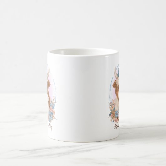 Happy Mother Day Highland Kuh Kaffeetasse (Mittel)