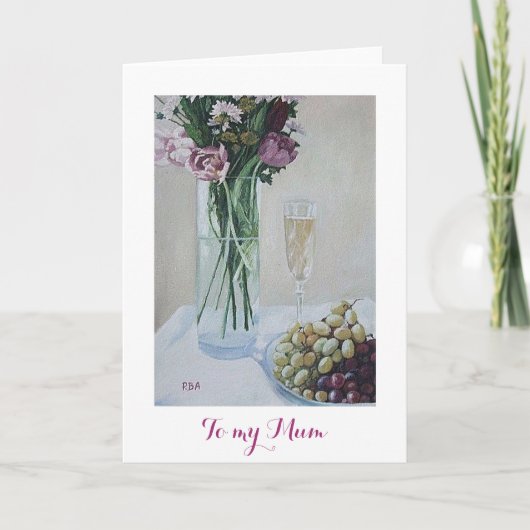 Happy Mother Day hübsche rosa, blühende Kunst Karte (Vorderseite)