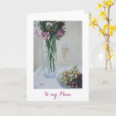 Happy Mother Day hübsche rosa, blühende Kunst Karte (Gelbe Blume)