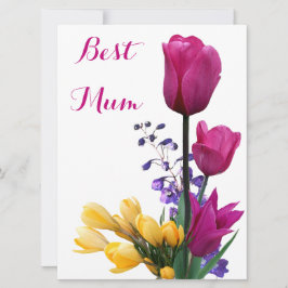 Happy Mother Day hübsche Rosa Tulpen Liebe Feiertagskarte