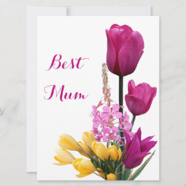 Happy Mother Day hübsche Rosa Tulpen Liebe Feiertagskarte