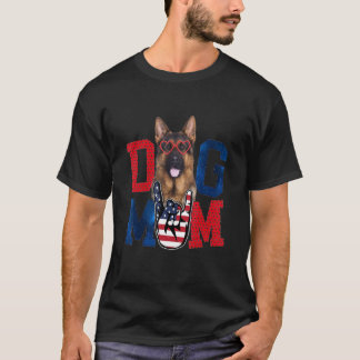 Happy Mother Day Hund US American Flag Mama Hund T-Shirt
