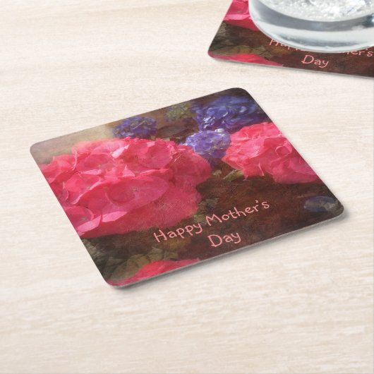 Happy Mother Day Hydrangeas Rechteckiger Pappuntersetzer (angewinkelt)