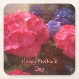 Happy Mother Day Hydrangeas Rechteckiger Pappuntersetzer