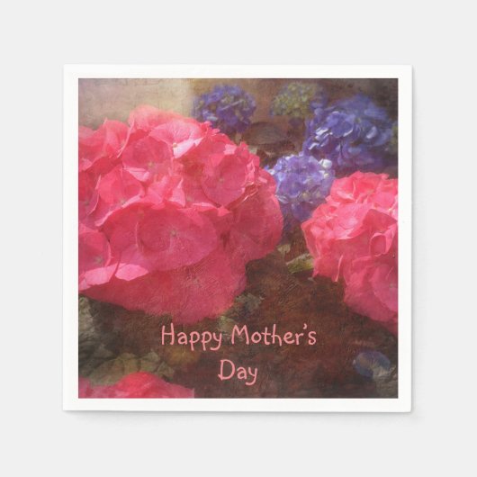 Happy Mother Day Hydrangeas Serviette (Vorderseite)
