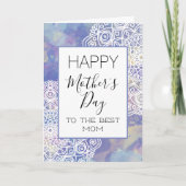 Happy Mother Day Lavender Lila Floral Mandala Karte (Vorderseite)