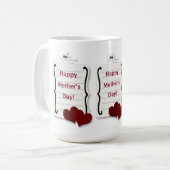 Happy Mother Day Liebe Notes and Hearts Kaffeetasse (Vorderseite Links)