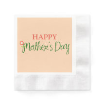 Happy Mother Day Light Apricot Paper Napkin