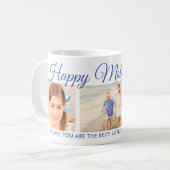 Happy Mother Day Mama Blue Script Foto Collage Kaffeetasse (Vorderseite Links)