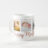 Happy Mother Day Mama Imitate Rose Gold Foto Grid Kaffeetasse (Vorderseite Links)