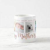 Happy Mother Day Mama Imitate Rose Gold Foto Grid Kaffeetasse (Mittel)