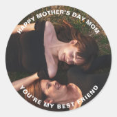 Happy Mother Day Mama - Mein bester Freund Custom Runder Aufkleber (Vorderseite)
