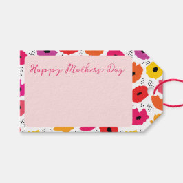 Happy Mother Day Modern Blush Pink Poppy Blues Geschenkanhänger