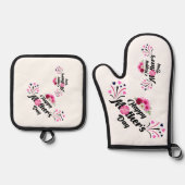 Happy Mother Day Modern Design Ofenhandschuh & Topflappen-Set (Vorderseite)