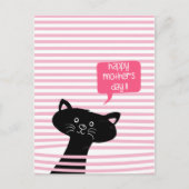 Happy Mother Day Niedlich Black Cat Postcard Postkarte (Vorderseite)