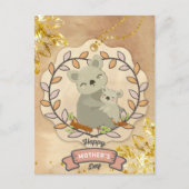 Happy Mother Day Niedlich Fun Koala Bear and Baby Postkarte (Vorderseite)