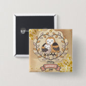 Happy Mother Day Niedlich Fun Owl Bird Button (Vorne & Hinten)