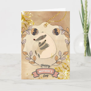 Happy Mother Day Niedlich Fun Raccoon Karte