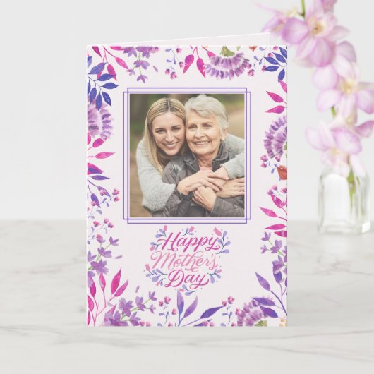 Happy Mother Day niedliche Aquarellfarben leuchten Karte (Orchidee)