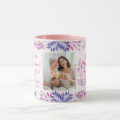 Happy Mother Day niedliche Aquarellfarben leuchten Tasse (Zentrum)