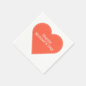 Happy Mother Day Orange Heart Paper Napkin Serviette (Ecke)
