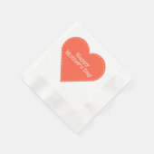 Happy Mother Day Orange Heart Paper Napkin Serviette (Ecke)