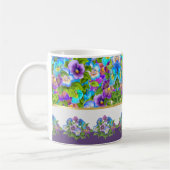 Happy Mother Day Pansy Violet Blume Wasserfarbe Kaffeetasse (Links)
