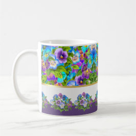 Happy Mother Day Pansy Violet Blume Wasserfarbe Kaffeetasse