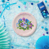 Happy Mother Day Pansy Violet Blume Wasserfarbe Pappteller (Party)
