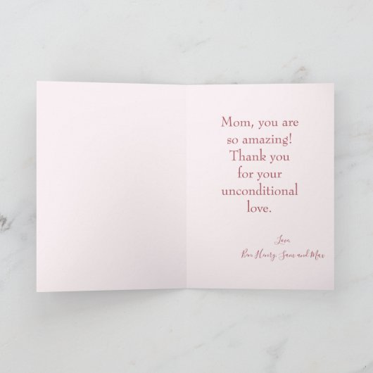 Happy Mother Day Poinsettia Blume Karte (Innenseite)