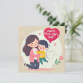 Happy Mother Day Print Design Einladung (Stehend Vorderseite)