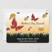 Happy Mother Day Red Butterflies Business Event Einladung (Vorderseite)