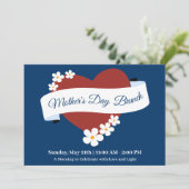 Happy Mother Day Red Heart Business Event Einladung (Stehend Vorderseite)