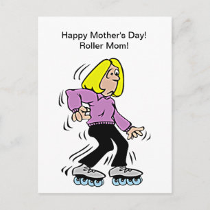 Happy Mother Day Roller Mama Postkarte