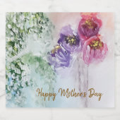 Happy Mother Day Schaumweinetikett (Einzelnes Label)