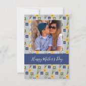 Happy Mother Day Simple Florals Blue Card Karte (Vorderseite)