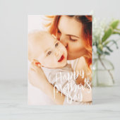 Happy Mother Day Simple Modern Custom Foto Feiertagskarte (Stehend Vorderseite)