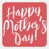 Happy Mother Day Simple Modern Typografy Quadratischer Aufkleber (Vorderseite)