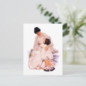 Happy Mother Day Vintag Art Postkarte (Stehend Vorderseite)