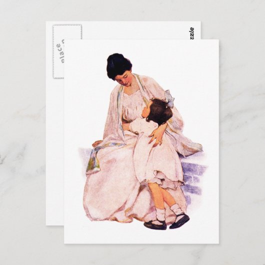 Happy Mother Day Vintag Art Postkarte (Vorne/Hinten)