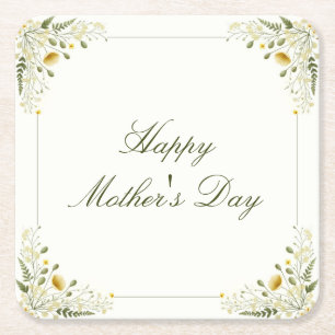 Happy Mother Day Vintag Wildblume Garden Party Rechteckiger Pappuntersetzer