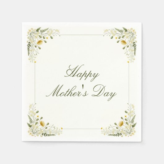 Happy Mother Day Vintag Wildblume Garden Party Serviette (Vorderseite)