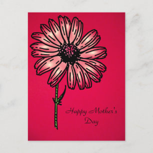 Happy Mother Day Vintage Blume Postkarte