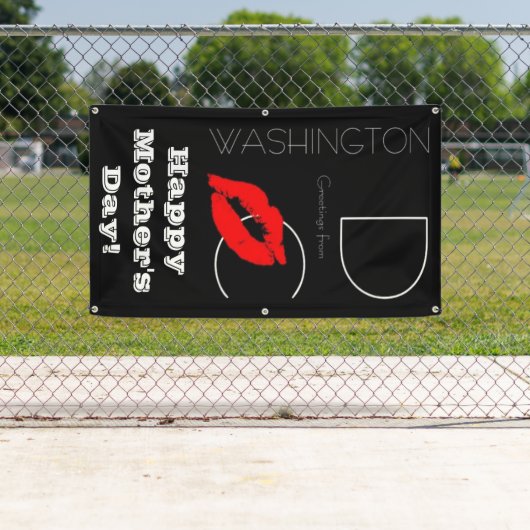Happy Mother Day Washington DC Red Lipstick Kiss Banner (Insitu)